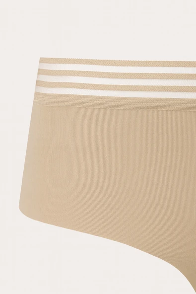 Sütlü Kahve Barbara Dikişsiz Yüksek  Bel Külot - Resim 2