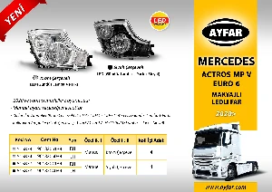 FAR SİYAH ÇERÇEVELİ SAĞ MANUEL - LED DRL MERCEDES ACTROS MP IV - EURO 6 - AYFAR-505877 ürün görseli 1
