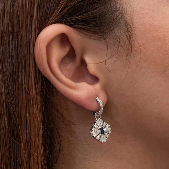 Supertrend Gümüş Zirkon Taşlı Kadın Küpe - Resim 3