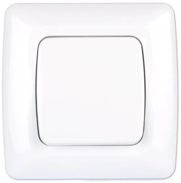 Özgünsan Elite Beyaz Tekli Anahtar (Tekli Çerçeve Dahil) ürün görseli 1