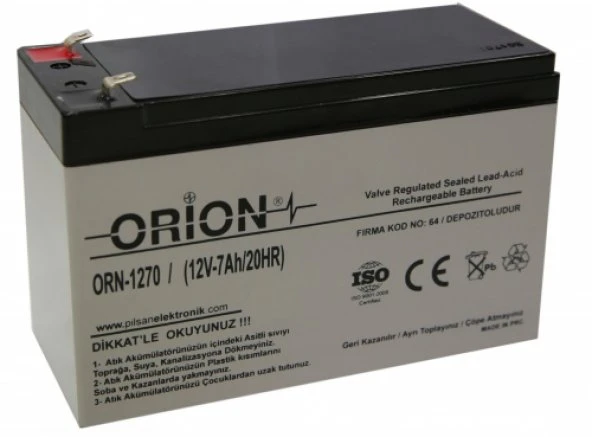Orion 12V 7Ah Akülü Araba Aküsü ürün görseli