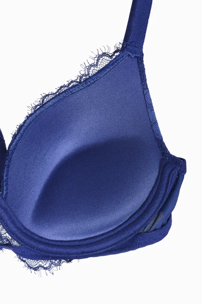 Lacivert Fiori Destekli Sütyen - Resim 3