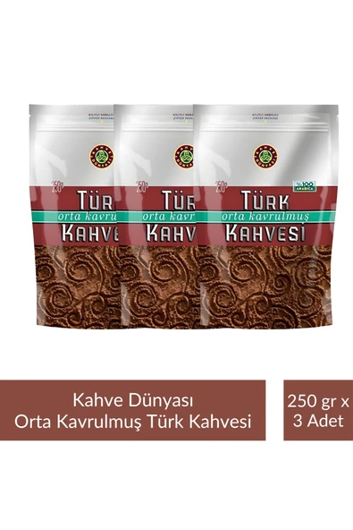 Kahve Dünyası Zıpper Türk Kahvesi Orta Kavrulmuş 250 gr x 4 Adet ürün görseli