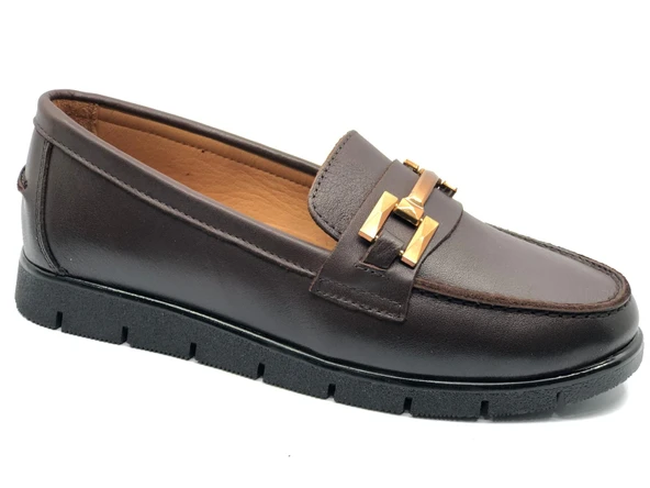 Venüs Kikir Hakiki Deri Ortopedik Casual Kadın Babet Ayakkabı - Resim 3