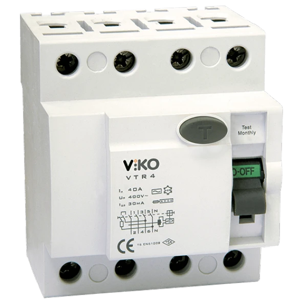 Viko Trifaze 40 Amper 30 mA Kaçak Akım Rölesi ürün görseli 1