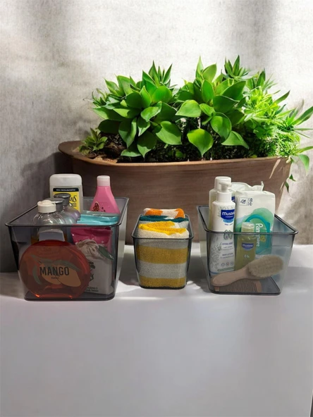 Selka Home 3 Adet (2,4,7 Lt.) Salve Buzdolabı-Banyo Organizer Düzenleyici - 5