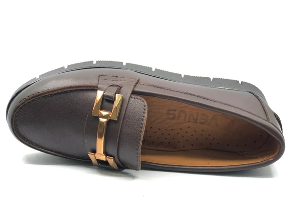 Venüs Kikir Hakiki Deri Ortopedik Casual Kadın Babet Ayakkabı - Resim 5