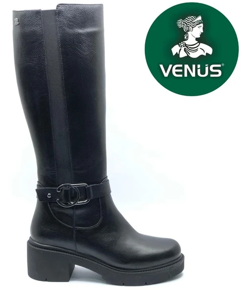 Venüs Festina Hakiki Deri Ortopedik Topuklu Kadın Çizme ürün görseli 1