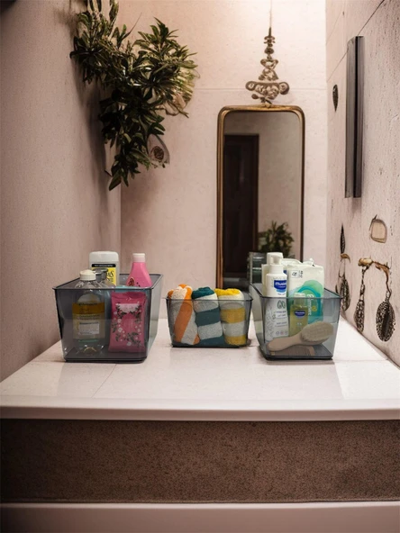 Selka Home 3 Adet (2,4,7 Lt.) Salve Buzdolabı-Banyo Organizer Düzenleyici - 1