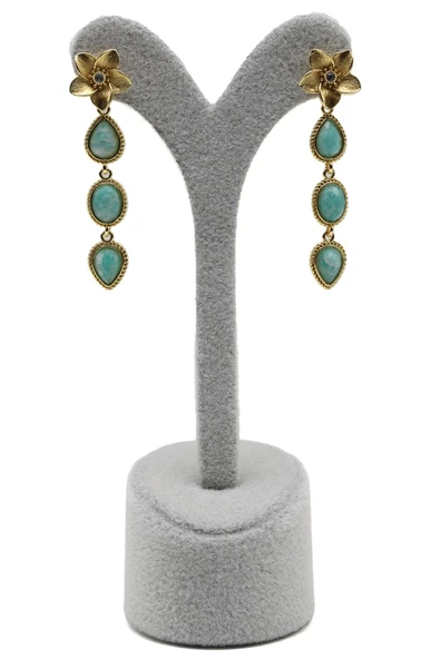 Amazonit Doğal Taş Sallantılı Küpe ürün görseli