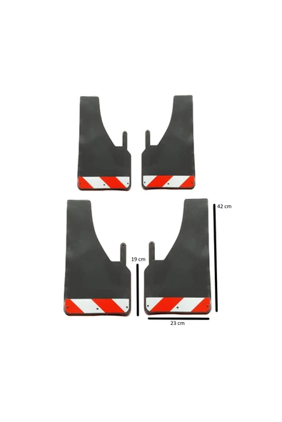 MKM Renault Kargoo Fosforlu Kırmızı-beyaz Renkli 4'lü Paçalık Çamurluk Tozluk ürün görseli 1