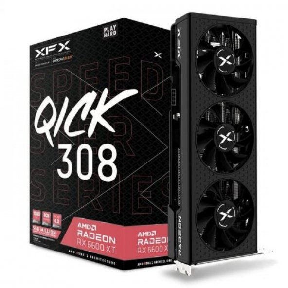 XFX Speedster QICK 308 AMD Radeon RX6600XT Black RX-66XT8LBDQ 8GB GDDR6 128Bit DX12 Ekran Kartı