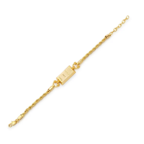 İmitasyon Altın Kaplama Burgu Desenli Külçe Bileklik BLK-1155 - Resim 3