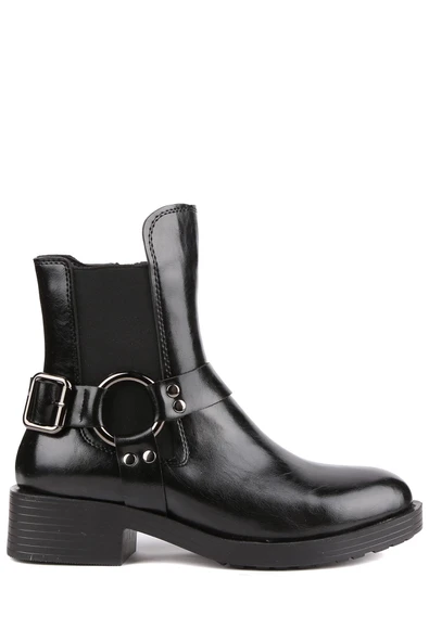 Stato - Siyah Renk Fermuarlı Kadın Bot - Resim 2