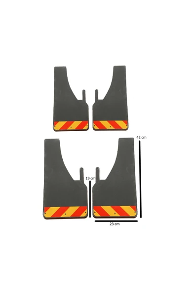 MKM Fiat Ducato Fosforlu Sarı-kırmızı Renkli 4'lü Paçalık Çamurluk Tozluk ürün görseli