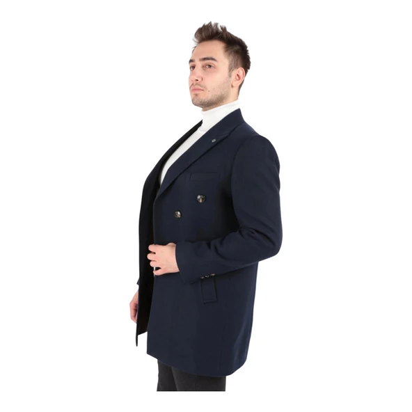 Erkek Kruvaze Kaşe Kaban - 4