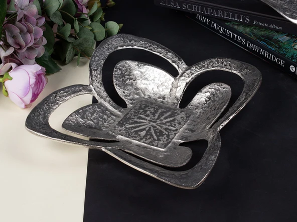 FESTIVE KARE MEYVELIK SILVER 28X28X6 CM - 2