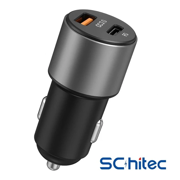 ScHitec Usb-A 55W / PD20W Çift Çıkışlı Süper Hızlı Araç Şarj Aleti Başlığı OT704 - 4