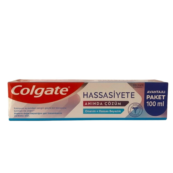 Colgate Hassasiyete Anında Çözüm Onarım Hassas Beyazlık Diş Macunu 100 ml - 1