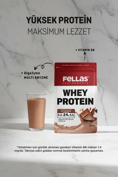 Fellas Protein Tozu 1050g - Çikolata Aromalı (525g) x 2 - Resim 4