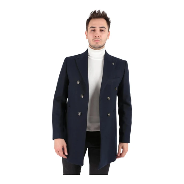 Erkek Kruvaze Kaşe Kaban - 3