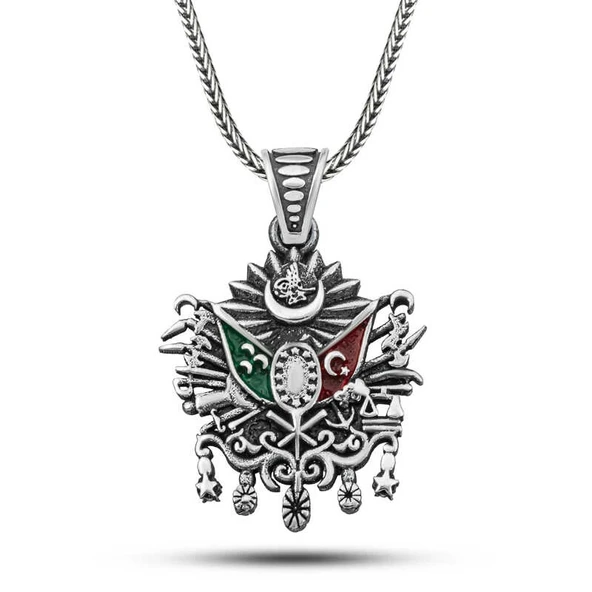 Supertrend Gümüş Osmanlı Devlet Armalı Erkek Kolye ürün görseli 1