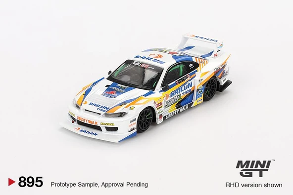 Mini GT Nissan LB-Super Silhouette S15 SILVIA #555 2023 Formula Drift Japan 895 BL - Resim 2