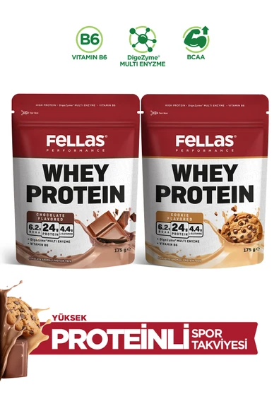 Fellas Protein Tozu 2'li - Çikolata Aromalı (175g) + Kurabiye Aromalı (175g) ürün görseli