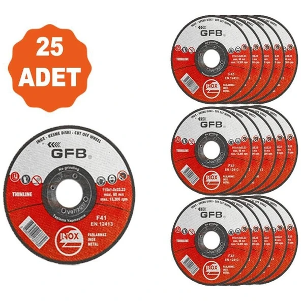 Gfb Gfb Inox Kesici Taş 115X1,0X22,23 25 'li - 1