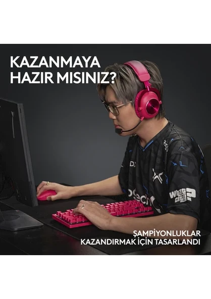 Logitech G Pro X TKL Lıghtspeed RGB Oyuncu Klavyesi - Pembe - 6