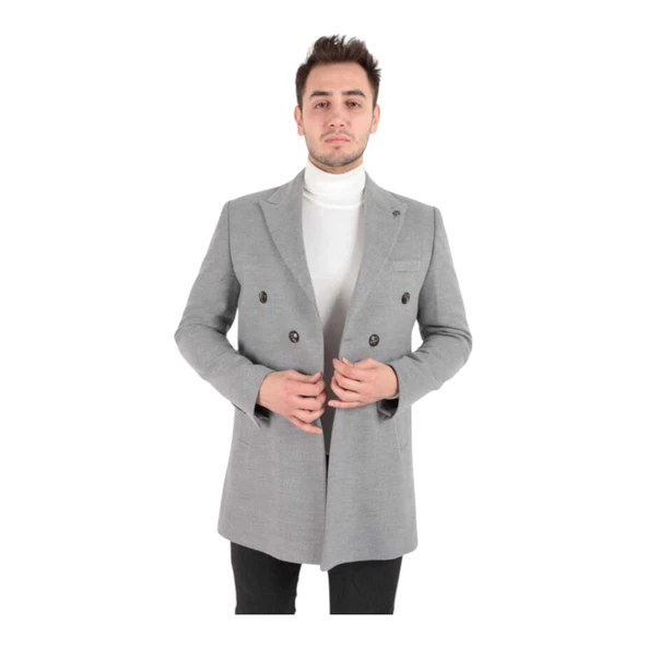 Erkek Kruvaze Kaşe Kaban