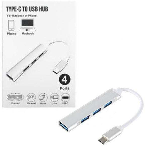 PrimeX PX-TYP4 Macbook/Asus/Hp/Lenovo 4 Port Type-C USB3.0 Çoklayıcı - 5