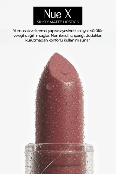 Nue X Silkly Matte Lipstick Gül Kurusu 02 - 2