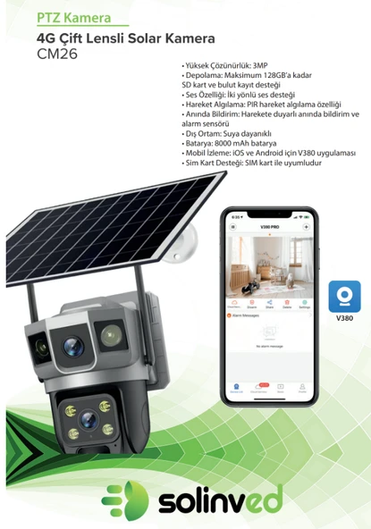 Solinved CM26 Solar Kamera 4G - Resim 3