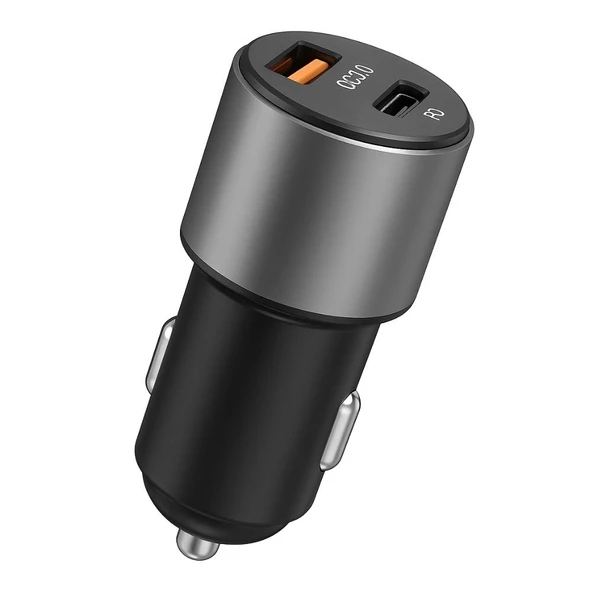 ScHitec Usb-A 55W / PD20W Çift Çıkışlı Süper Hızlı Araç Şarj Aleti Başlığı OT704