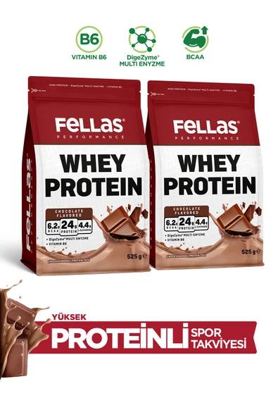 Fellas Protein Tozu 1050g - Çikolata Aromalı (525g) x 2 ürün görseli