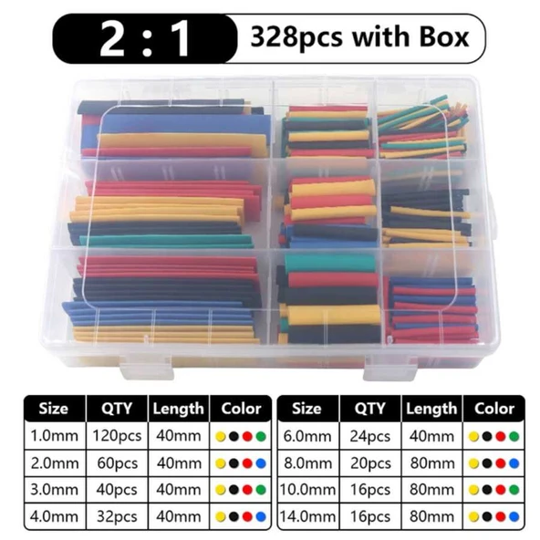 Kutulu Makaron Isı İle Daralan Kablo Seti 328 Adet 8 Boy 5 Renk - Resim 4