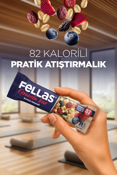 Kırmızı Meyveli Granola Bar 23 g x 12 Adet - 4