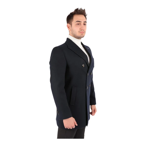 Erkek Kruvaze Kaşe Kaban - 5