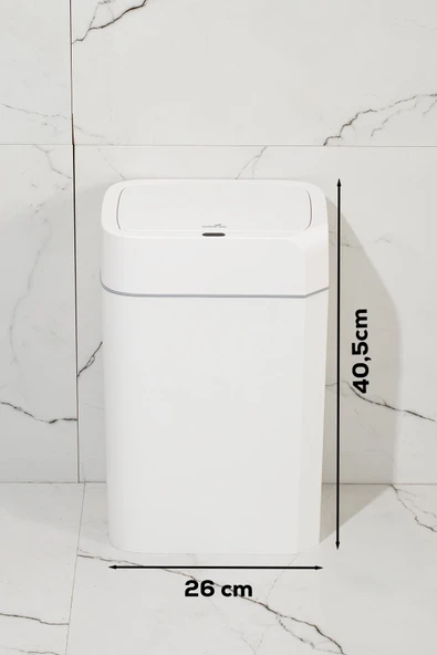 Porsima Me02 Hareket Sensörlü Sessiz Kapatma Çöp Kutusu Banyo Mutfak Çöp Kovası Kapaklı Banyo Çöp Kovası 18Lt - 5