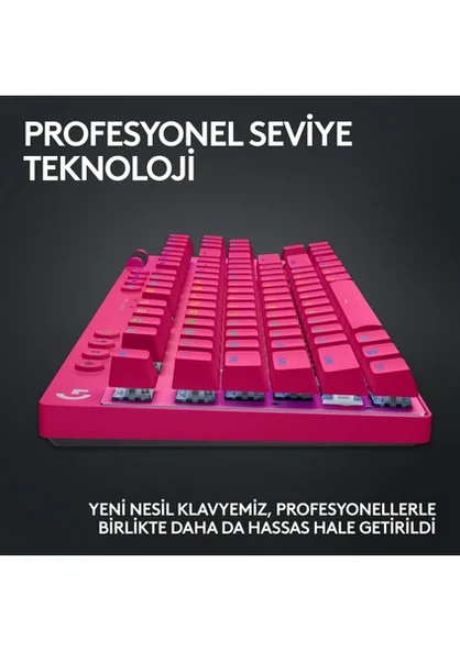 Logitech G Pro X TKL Lıghtspeed RGB Oyuncu Klavyesi - Pembe - 8