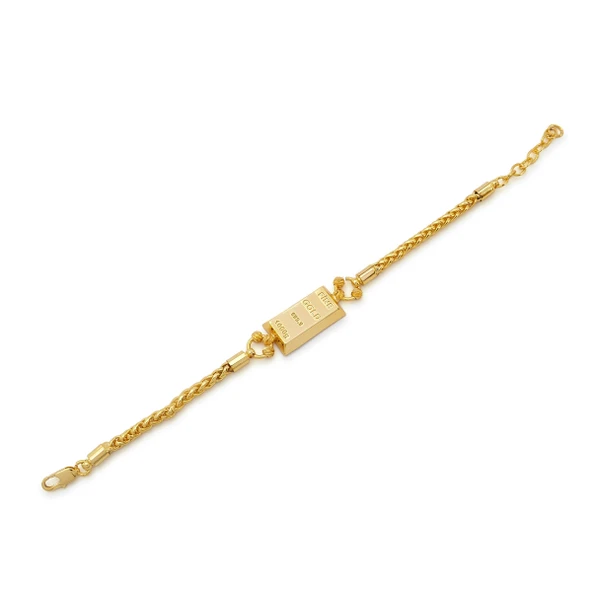 İmitasyon Altın Kaplama Örgü Desenli Külçe Bileklik BLK-1154 - 2