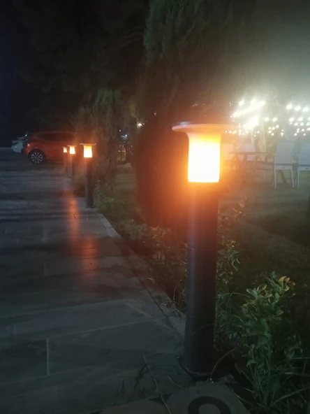 80 Cm, E27 Duy, Elektrikle Çalışır Dış Mekan Aplik, Plastik Bahçe, Duvar, Yol Armatürü,  Ampul Hariç - Resim 2