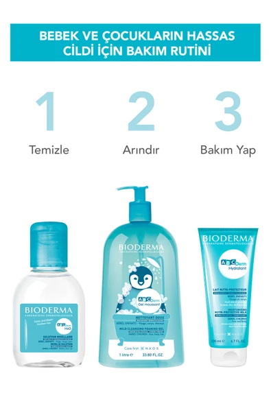 ABCDerm Foaming Cleanser Bebek, Çocuk Yüz, Saç, Vücut Temizleyici Şampuan Kuru, Hassas Cilt 1lt - 7