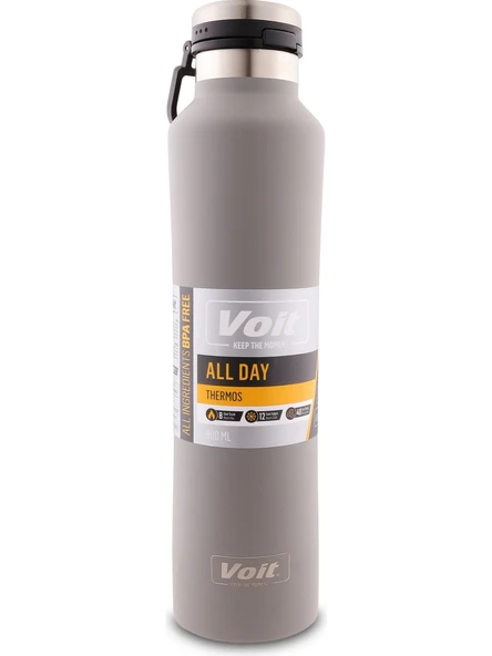 Voit All Day Termos 800ml Gri Paslanmaz Çelik