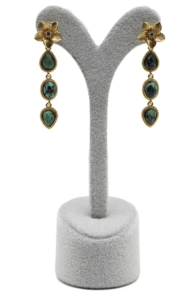 Anyolit Doğal Taş Sallantılı Küpe ürün görseli 1