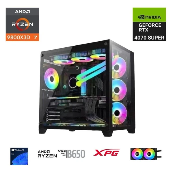 ETERNAL POWER  RYZEN 7 9800X3D 32GB DDR5 1TB M.2  RTX 4070 SUPER B650 750W 240M