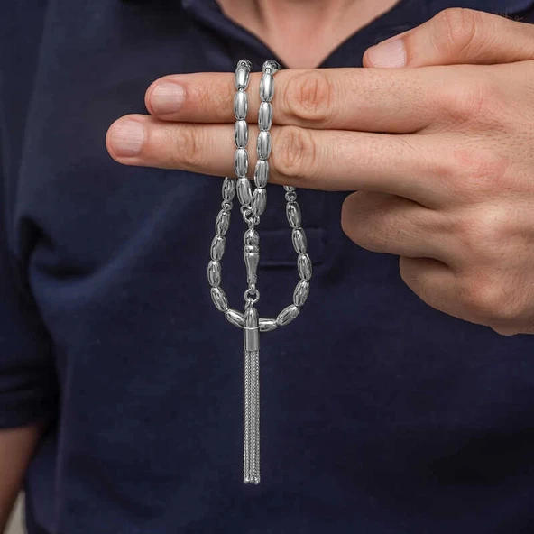 Supertrend Gümüş Arpa Kesim Erkek Tesbih ürün görseli 1