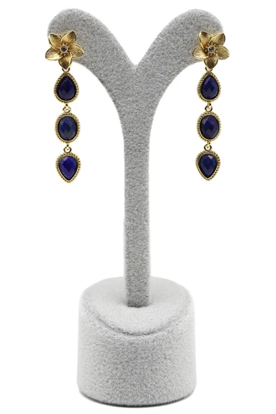 Lapis Lazuli Doğal Taş Sallantılı Küpe ürün görseli