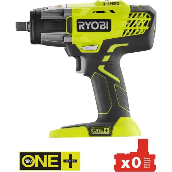Ryobi Ryobi R18IW3-0 Akülü Darbeli Somun Sıkma (Lithium ion 18 V) (Aküsüz Gönderilmektedir) - Resim 2